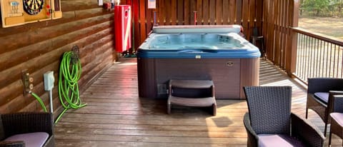 Challenge your friends to a game of darts or corn hole while enjoying a soothing soak in the hot tub.