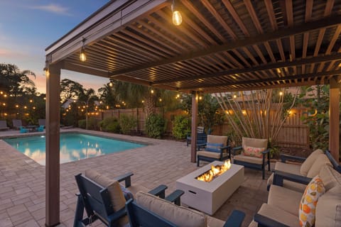 Enjoy conversation under the stars while you sit around the firepit.