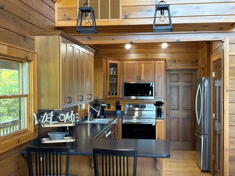 Breakfast bar seating fro two.