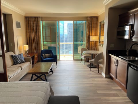Entire room with balcony open