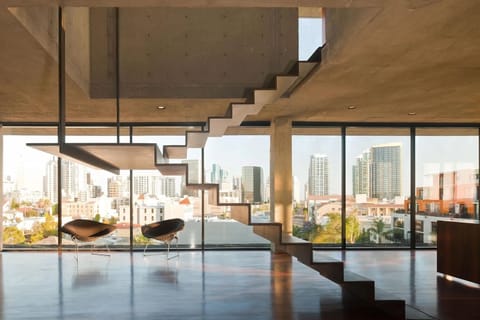 Iconic glass penthouse towering over San Diego