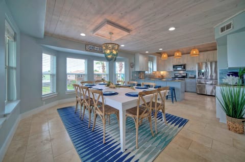 Elegantly illuminated dining space. (Blue Crush)