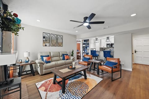 Living Room with cozy sofa and two chairs
