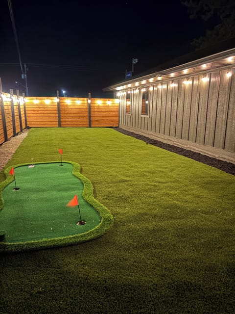 Put-put golf & yard games Day and Night. Bean bag toss game included. 