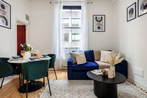 The open-plan living and dining area