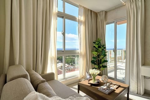 Cozy living room with an incredible view of the Juan Dolio coast
