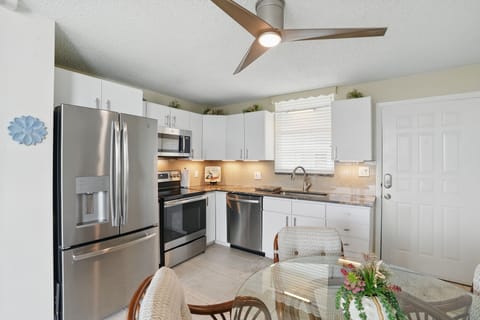 Fully equipped kitchen. Essentials provided.  Coffee Maker-Drip