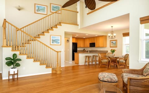 Beautiful hardwood floors and staircase elevate the warmth of this island getaway     WCV-306