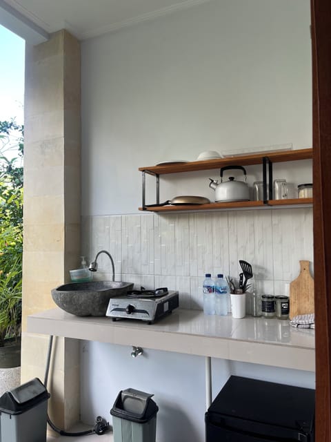 Suite, Balcony, Garden View | Private kitchen | Mini-fridge, stovetop, dishwasher, electric kettle