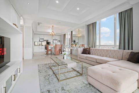 Apartment, 3 Bedrooms, City View | Living area | Flat-screen TV