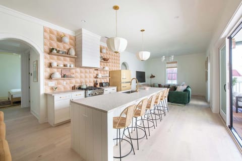A chef-inspired kitchen equipped for everything from morning coffee rituals to elevated dinner parties.