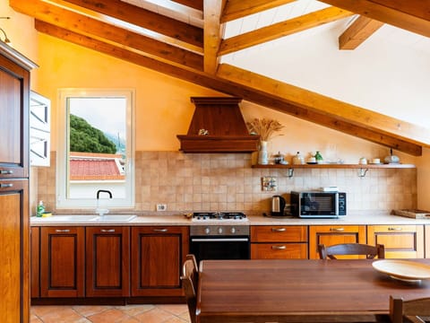 Interior Design, Kitchen, Wood, Furniture, Ceiling, Flooring, Countertop, Home, Floor, Light Fixture