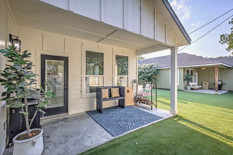 Back patio with outdoor seating and grill 