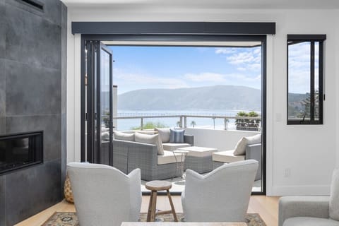 Open-concept living with ocean views