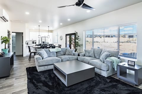 Open floor plan with lots of seating