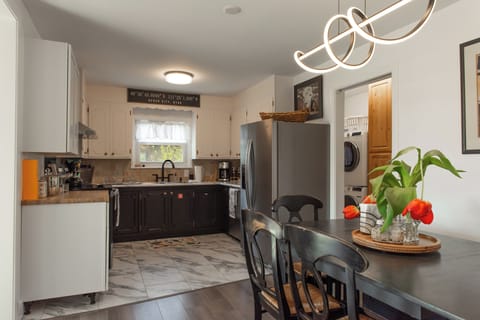 The kitchen is well appointed with all of the modern conveniences