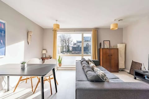 Open plan living + dining area