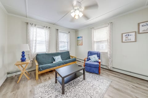 Old Orchard Beach Vacation Rental | 2BR | 1BA | Stairs Required | 750 Sq Ft