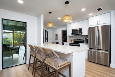 Large Island and open concept kitchen.