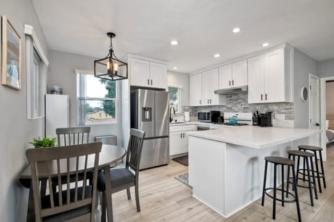 Remodeled kitchen and dining area