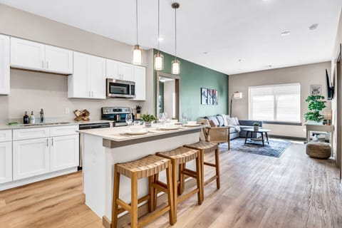 Kitchen with island dining