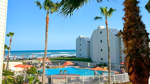 Actual view of the pool in the ocean from your private balcony.