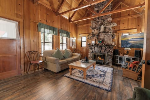House, Patio, Mountain View | Living area | TV, fireplace, DVD player