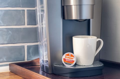 All the essentials you need, like a cup of coffee ready to start the day.