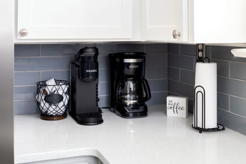 Convenient corner setup for your morning brew or evening wind-down tea