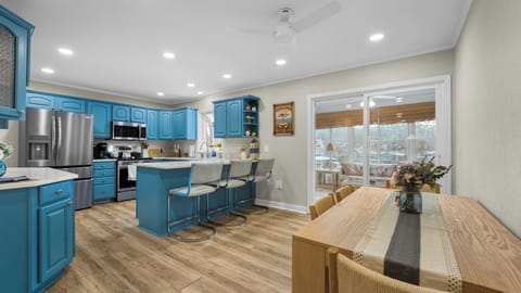 Main Kitchen with Dining Upstairs
