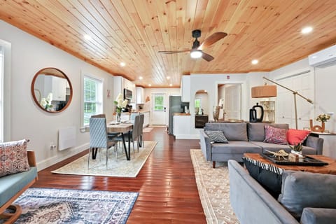 The great room.  Showing the open concept living area from the front door.