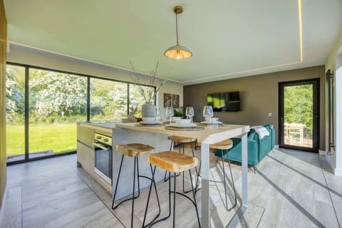 Start your day with coffee and mountain views at the breakfast bar