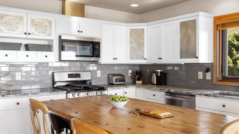 Fully stocked with reliable appliances and utensils.