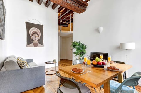 The open-plan living and dining area