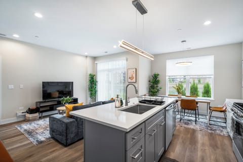 Family Apartment, Pets Allowed, Lake View | Private kitchen | Fridge, microwave, oven, stovetop