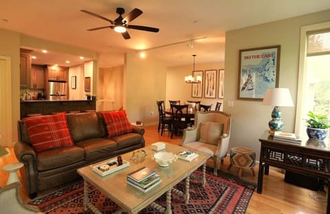 Main living area at Forest Knoll Condo in Waterville Valley, NH