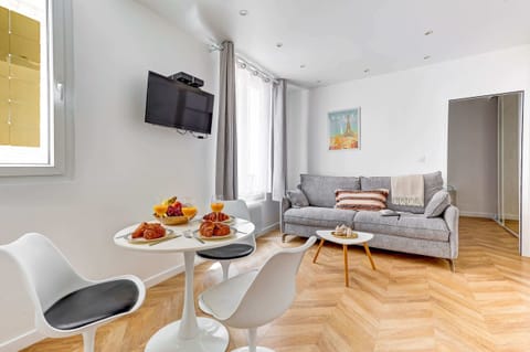 The open-plan living and dining area