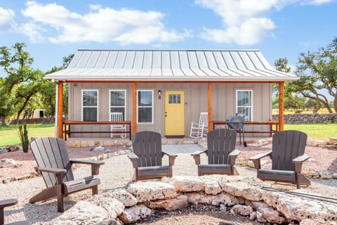 Looking at the front of RusTx Ranch Unit 8 - Sports  from the fire pit.