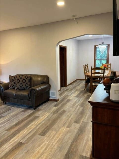 Living room and dining room