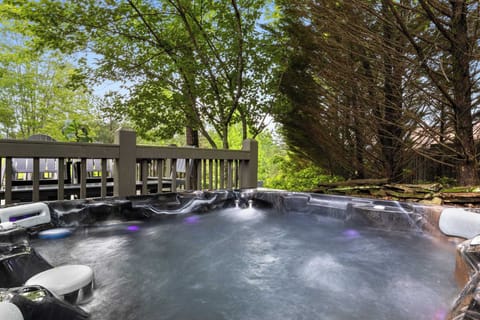 Soak away the stresses of the day in your own private hot tub — the perfect way to unwind while enjoying the peaceful surroundings.