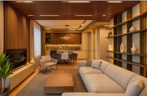 Luxury Apartment, Lanai, City View | Living area