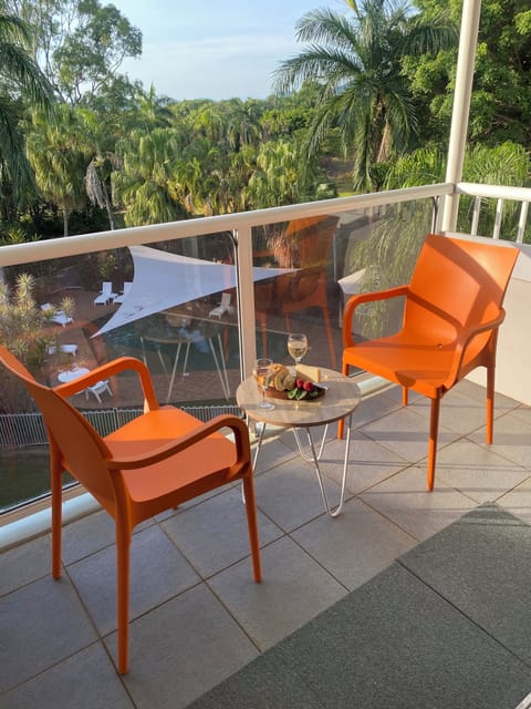Balcony overlooking the pool