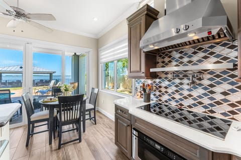 Dining table seats four