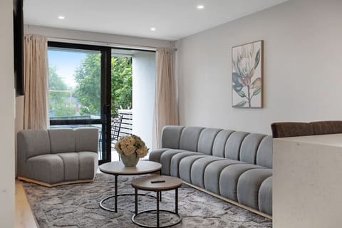 The main living room is part of the open-plan space including the kitchen and dining space.