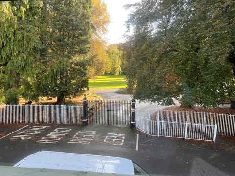 The main entrance to Thomastown Park is directly opposite The Croft - this pic was taken from The birdroom on a Sunday morning.