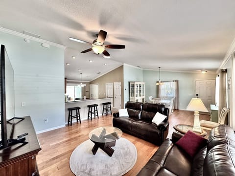 Open Concept: Dining, Living Room and Kitchen