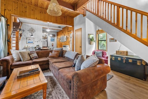 Living Room 1 - Downstairs Living Room with Fireplace and TV