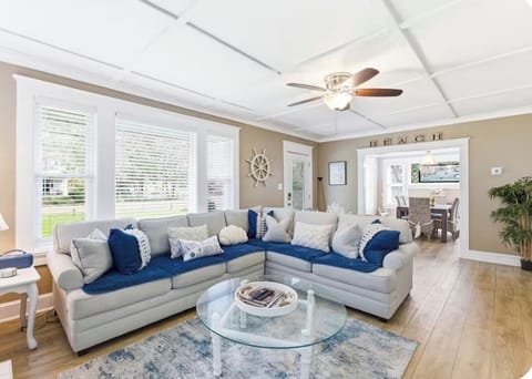 Bright coastal living room perfect for relaxing after a day at the beach.
