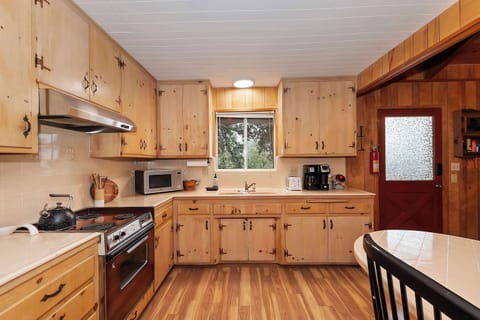 Cabin, Multiple Beds, Hot Tub, Mountain View (The Lazy Bear Cabin) | Private kitchen | Fridge, microwave, oven, stovetop