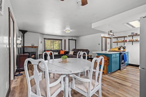 Open living room and kitchen area